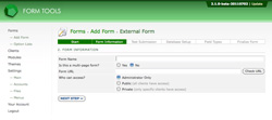 Add External Form - Step 2, API form